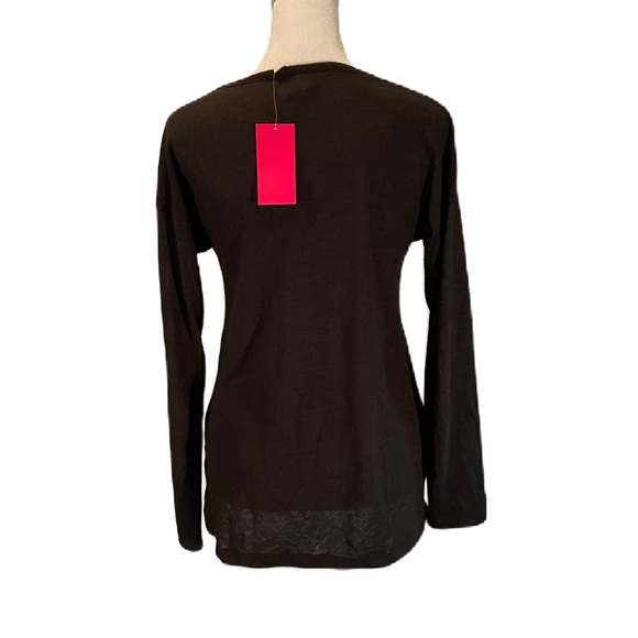NWT Oh MG Black Long Sleeve Scoop Neck Sweater with Sequins, Gems & Embroidery S - Picture 5 of 16